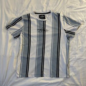 Hollister Blue and Black Striped Tee